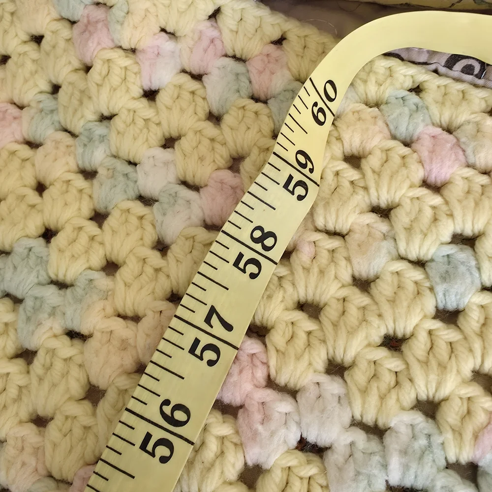 Crochet Blanket Cozy Cottagecore Heirloom Throw Pastel Granny Baby Room Vintage